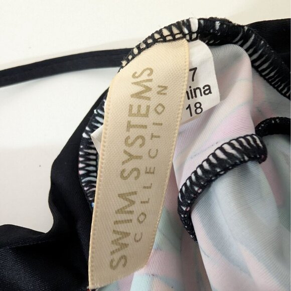 Swim Systems Collection Floral Cover up Womens Size Large Black Dolman Sleeve - Picture 5 of 12